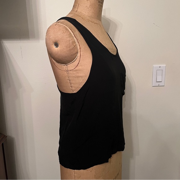 Black Silk Slinky Racerback Tank Top - Picture 3 of 6